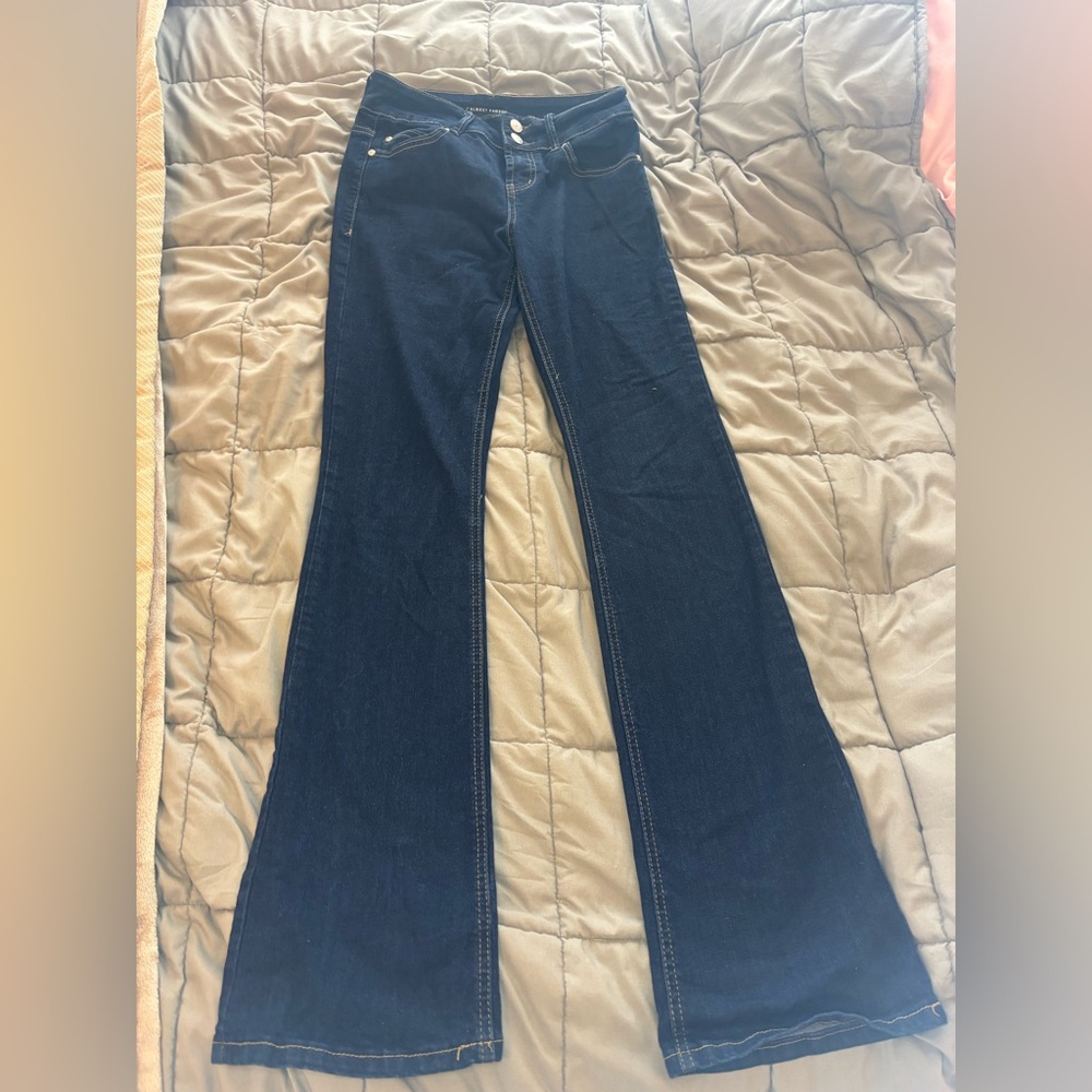 Almost Famous Blue Low Rise Bootcut Wide Leg Jeans